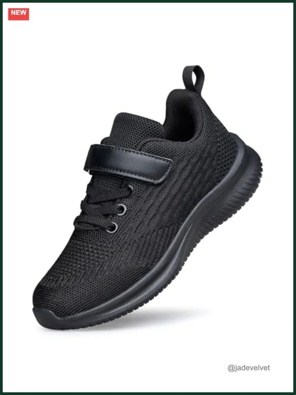 Unisex Kids Hook & Loop Sneakers Breathable Lightweight Running Shoes Non-Slip